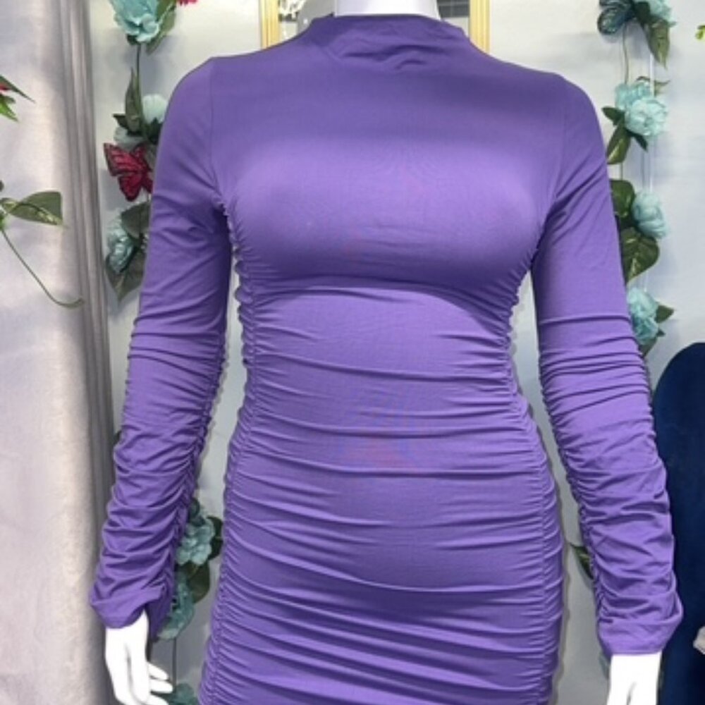 Purple Scrunched dress